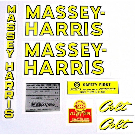 Aftermarket Colt Tractor Decal Set Fits Massey Harris MAE30-1439